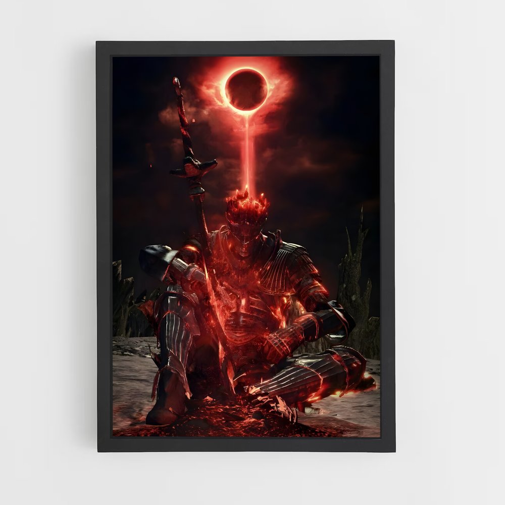 Poster Le Démon de la Lune Rouge – affiche Dark souls (vue 2)